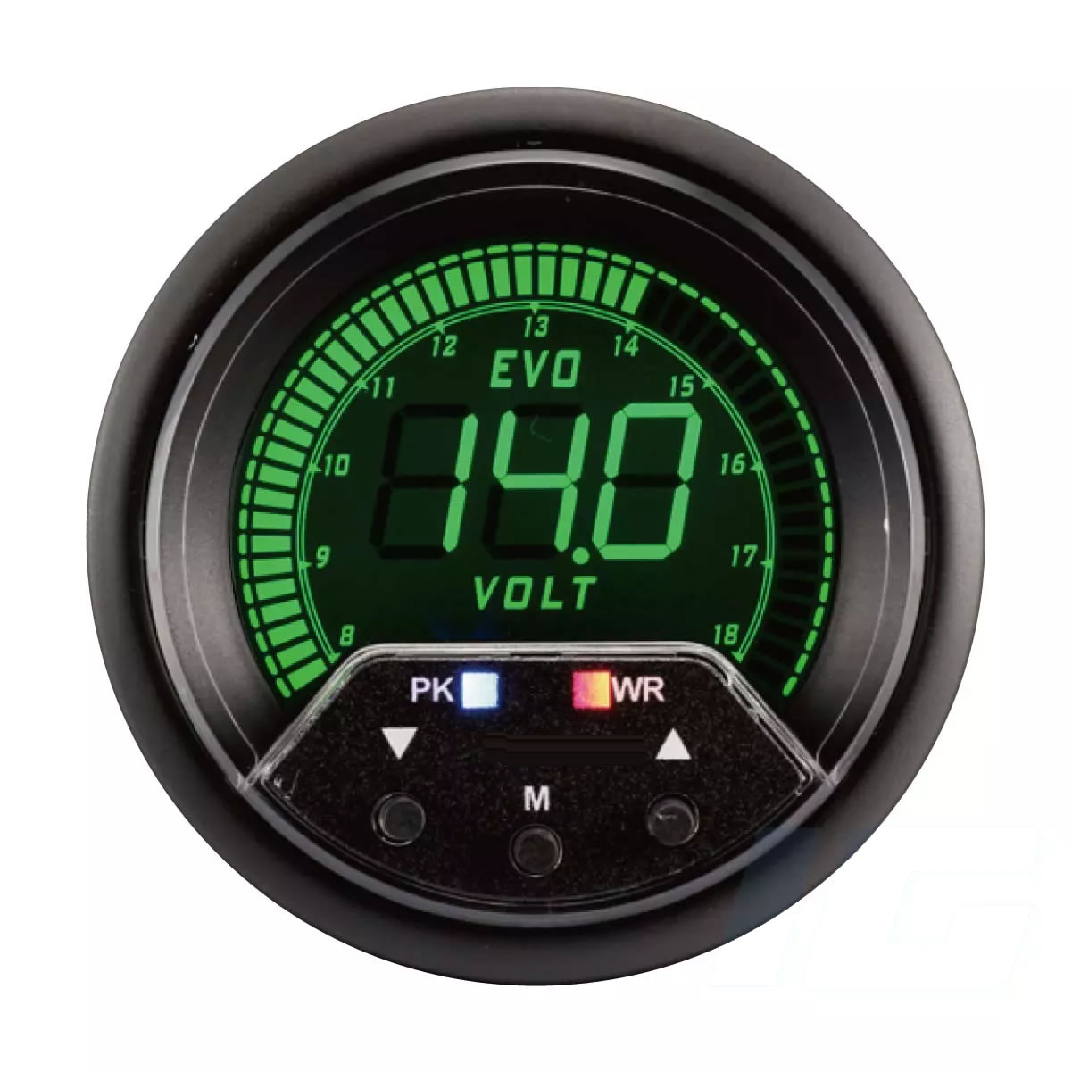 60mm LCD Performance Car Gauges - Volt Gauge With Warning and Peak For Your Sport Racing Car